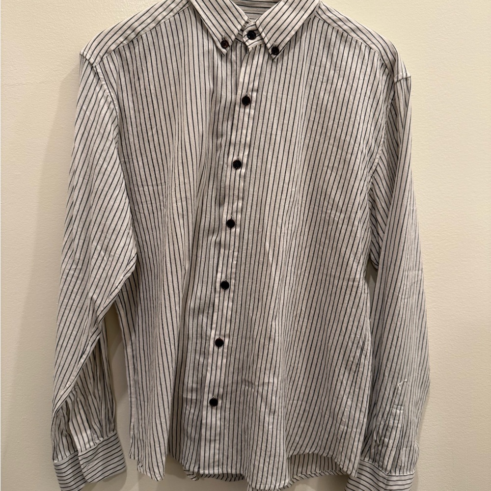 Marlow Black and White Casual Button Down Shirt